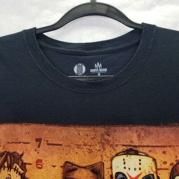Church Horror T-Shirt Men's 2XL Movies Killer Line Up Black Freddy Jason Cosplay - Picture 3 of 11